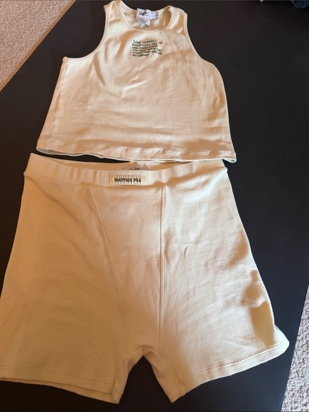 Mayfair PS4 Women's Athletic Ribbed Shorts in Light Yellow